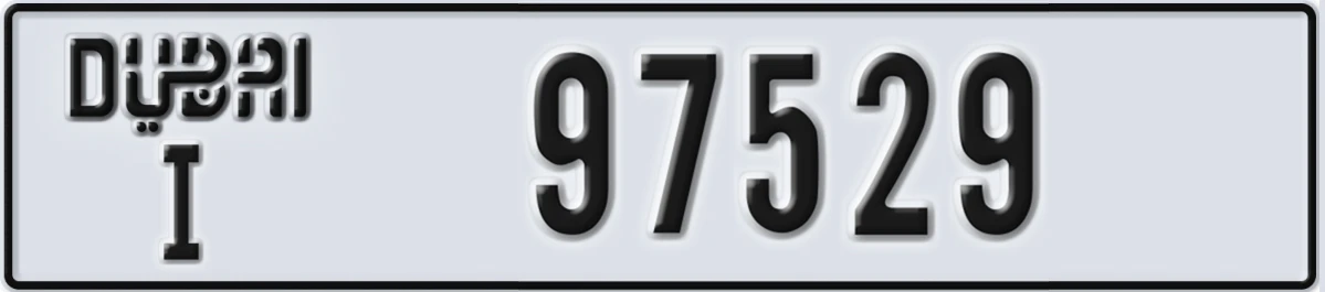 UAE License Plate Dubai I 97529
