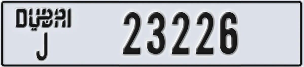 UAE License Plate Dubai J 23226