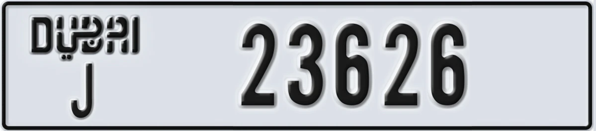 UAE License Plate Dubai J 23626