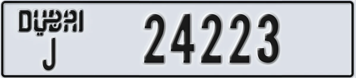 UAE License Plate Dubai J 24223