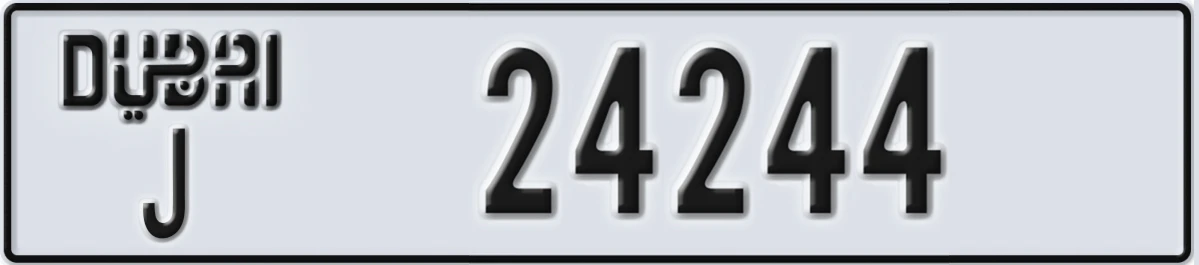 UAE License Plate Dubai J 24244