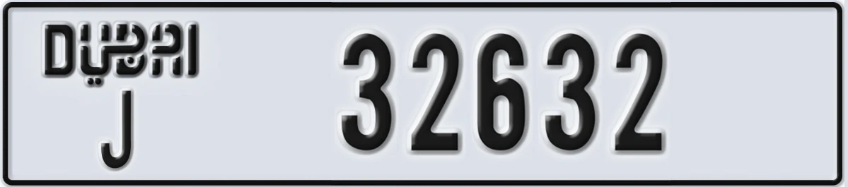 UAE License Plate Dubai J 32632
