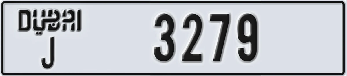 UAE License Plate Dubai J 3279