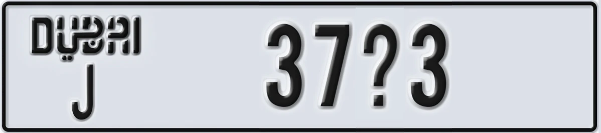 UAE License Plate Dubai J 37X3
