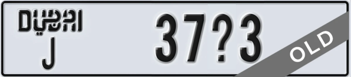 UAE License Plate Dubai J 37X3