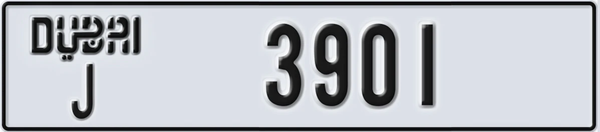 UAE License Plate Dubai J 3901