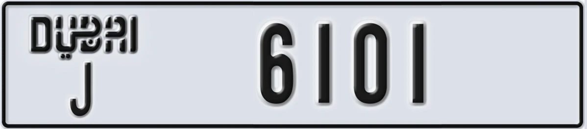 UAE License Plate Dubai J 6101