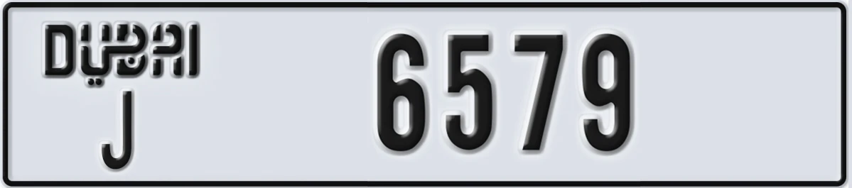 UAE License Plate Dubai J 6579