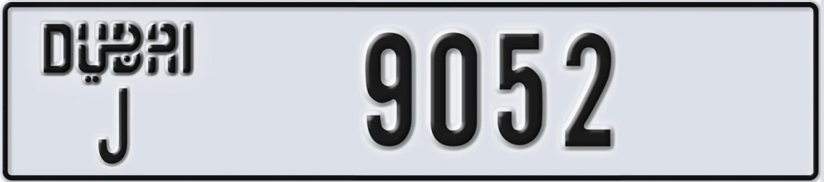 UAE License Plate Dubai J 9052