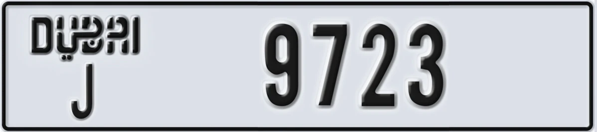 UAE License Plate Dubai J 9723