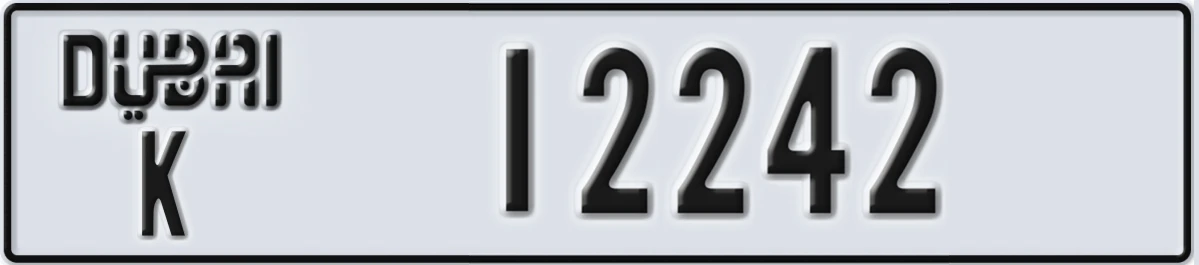 UAE License Plate Dubai K 12242