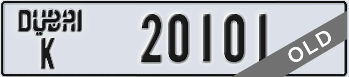UAE License Plate Dubai K 20101