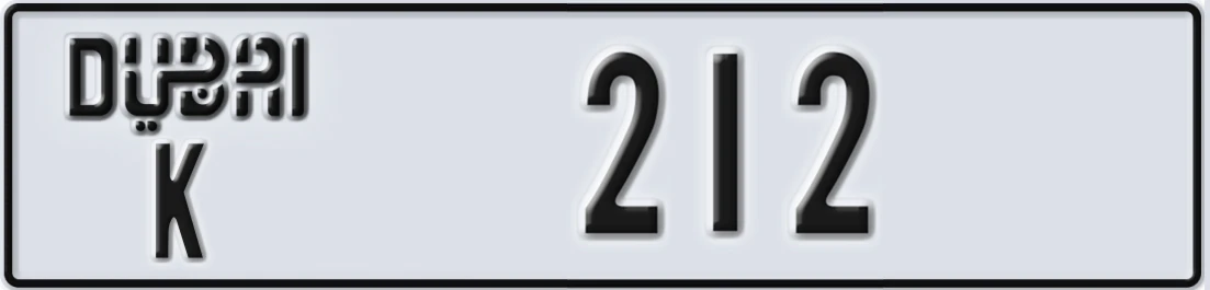 UAE License Plate Dubai K 21X2