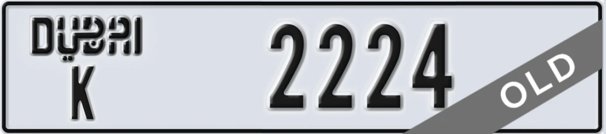 UAE License Plate Dubai K 2224