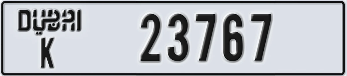 UAE License Plate Dubai K 23767