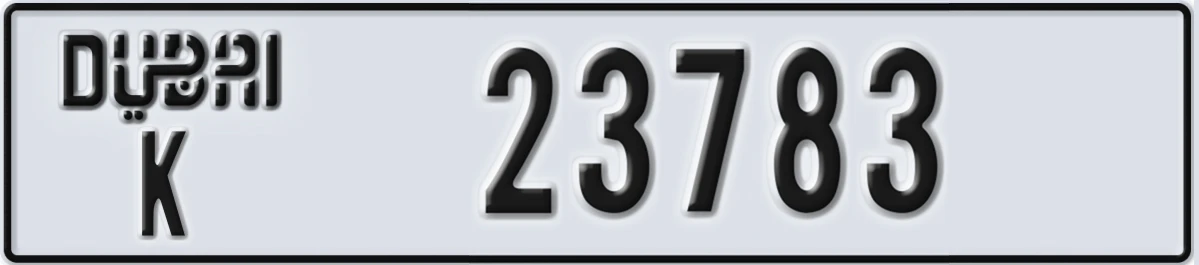 UAE License Plate Dubai K 23783