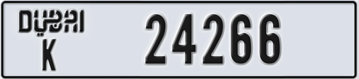 UAE License Plate Dubai K 24266