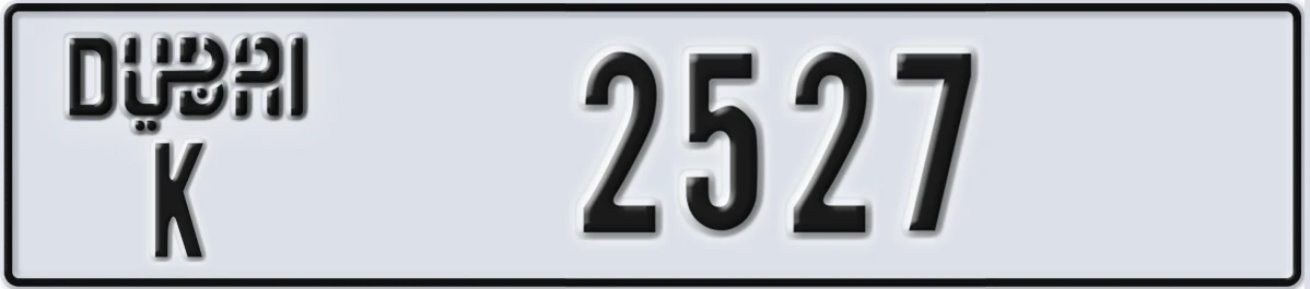 UAE License Plate Dubai K 2527