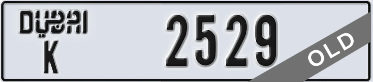 UAE License Plate Dubai K 2529