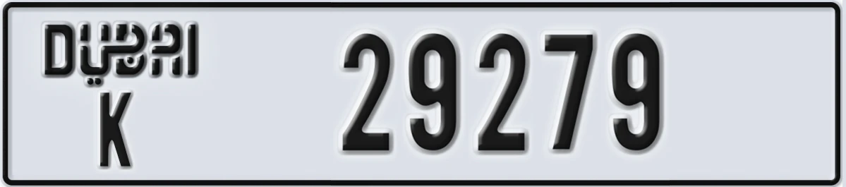 UAE License Plate Dubai K 29279