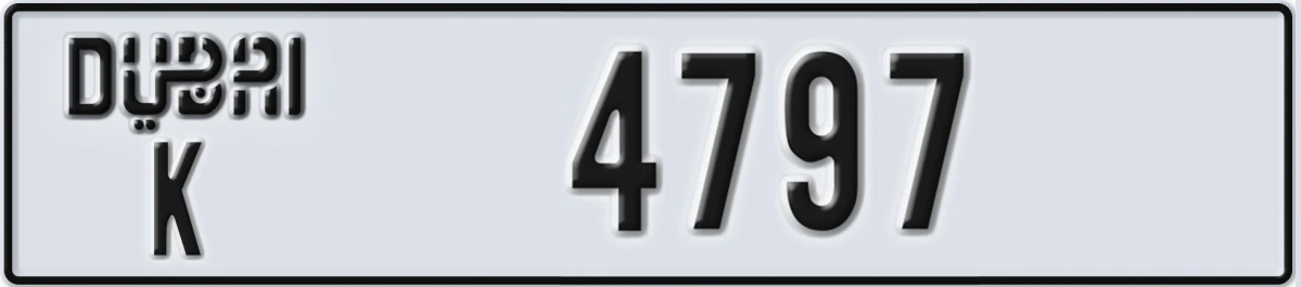UAE License Plate Dubai K 4797