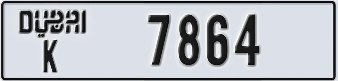 UAE License Plate Dubai K 786X4