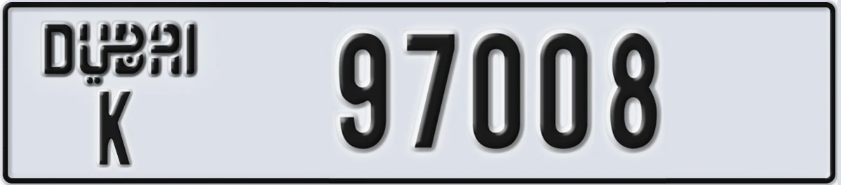 UAE License Plate Dubai K 97008
