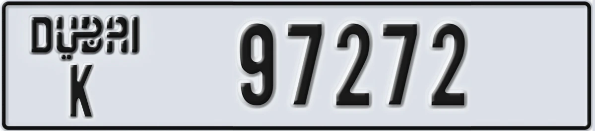 UAE License Plate Dubai K 97272