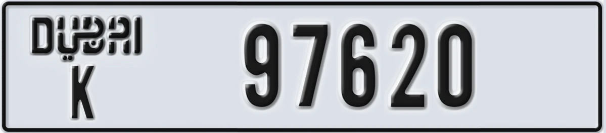 UAE License Plate Dubai K 97620