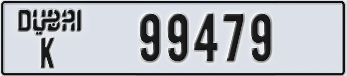 UAE License Plate Dubai K 99479