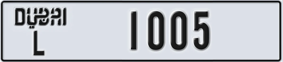 UAE License Plate Dubai L 1005