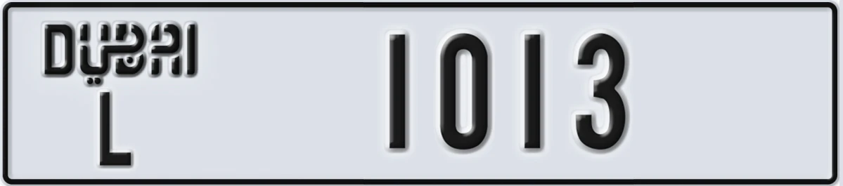 UAE License Plate Dubai L 1013