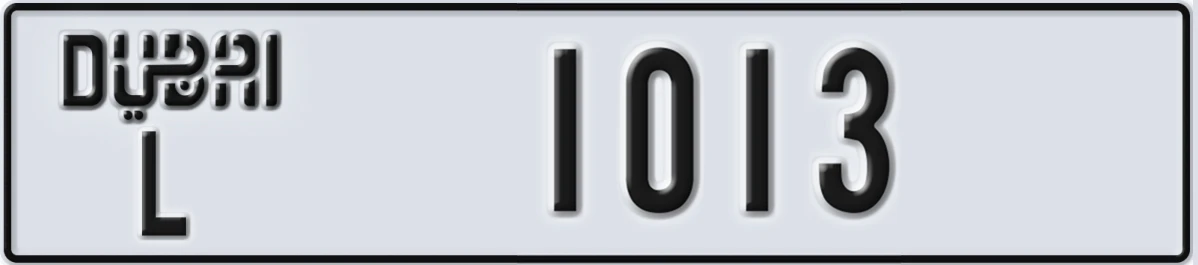 UAE License Plate Dubai L 1013