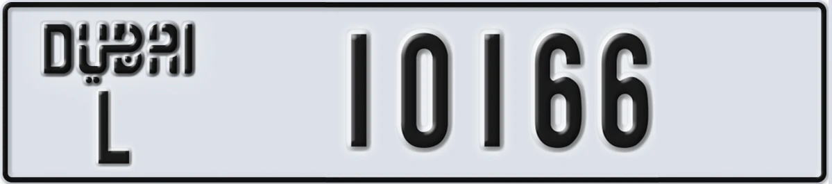 UAE License Plate Dubai L 10166