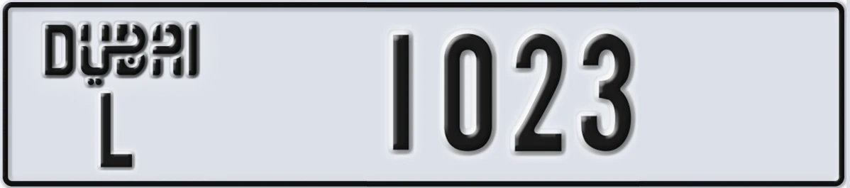 UAE License Plate Dubai L 1023