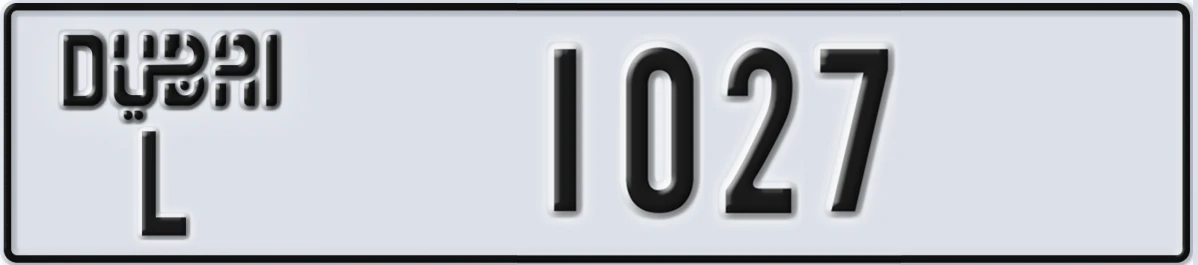 UAE License Plate Dubai L 1027