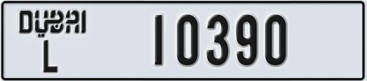 UAE License Plate Dubai L 10390
