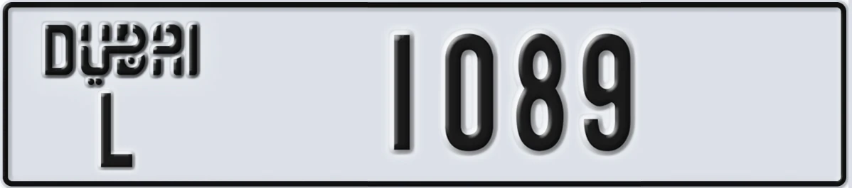 UAE License Plate Dubai L 1089