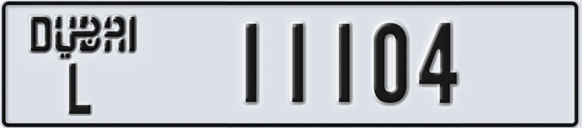 UAE License Plate Dubai L 11104