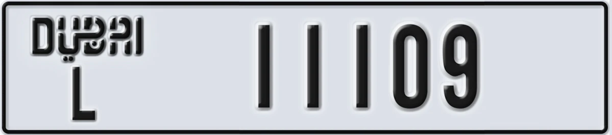 UAE License Plate Dubai L 11109