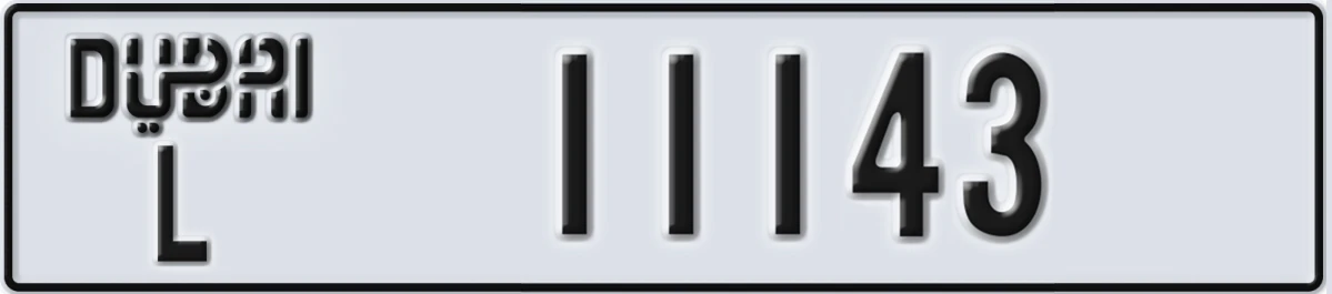 UAE License Plate Dubai L 11143