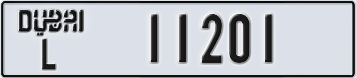 UAE License Plate Dubai L 11201