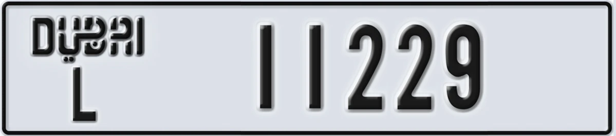 UAE License Plate Dubai L 11229