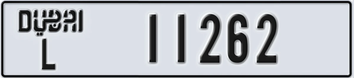 UAE License Plate Dubai L 11262
