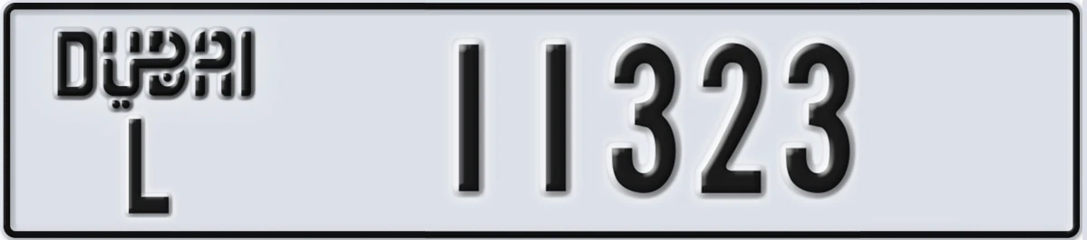 UAE License Plate Dubai L 11323