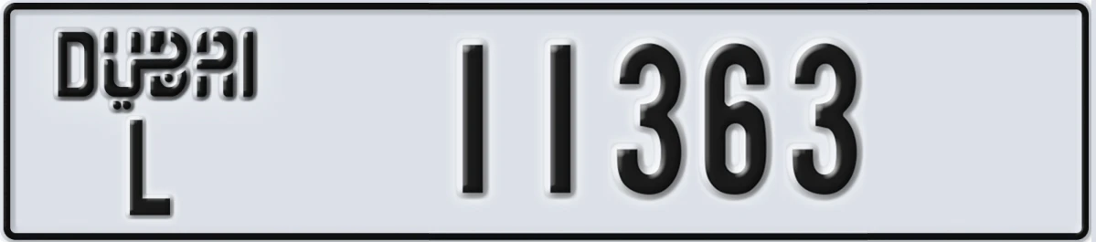 UAE License Plate Dubai L 11363