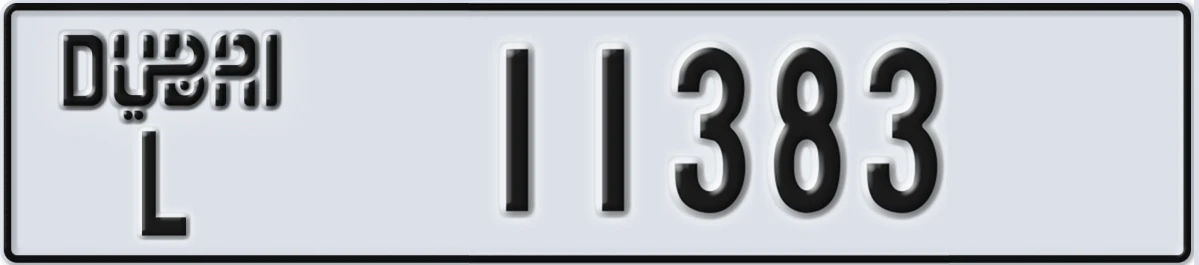 UAE License Plate Dubai L 11383