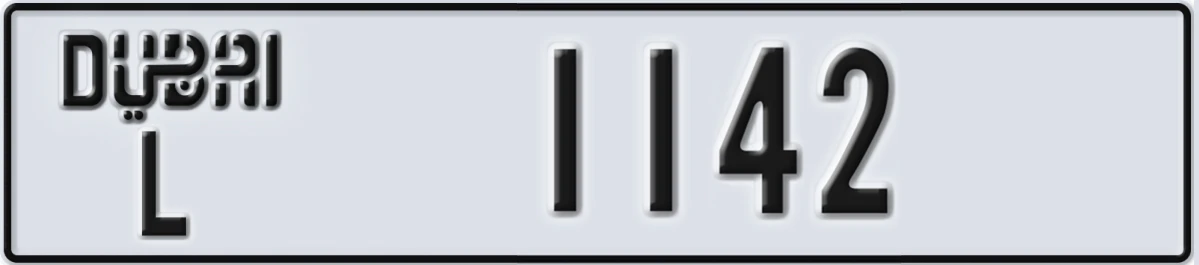 UAE License Plate Dubai L 1142