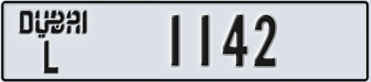 UAE License Plate Dubai L 1142