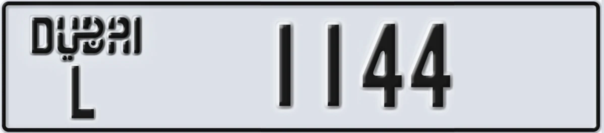 UAE License Plate Dubai L 1144